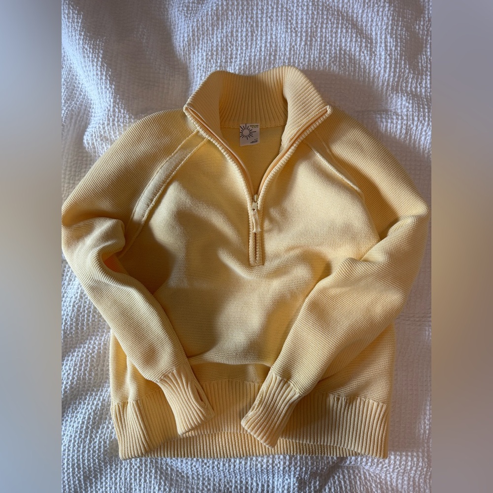 OFFLINE By Aerie Cool Down Quarter Zip Waffle Sweater